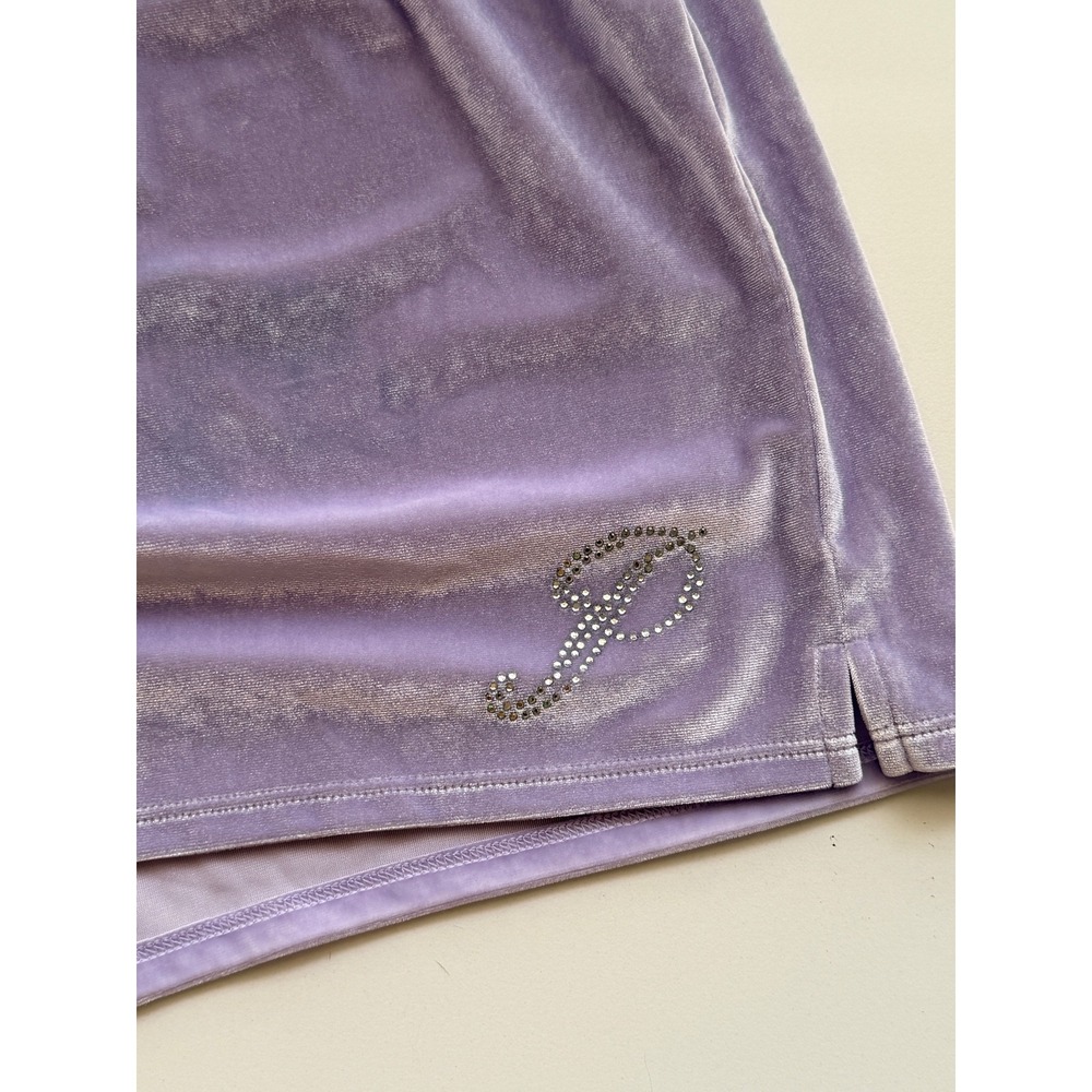 PINK Victoria's Secret Sleep Shorts Sz XL Lavender Velvet Rhinestone Loungewear - Picture 6 of 8